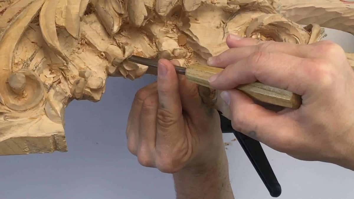 Chisel driven sideways into an undercut