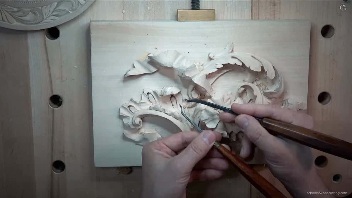 Basswood panel on a holed bench