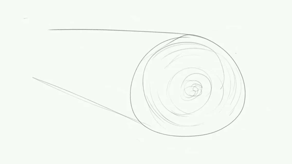 A simple line drawing shows a log end on, with circular growth rings sketched inside the outline.