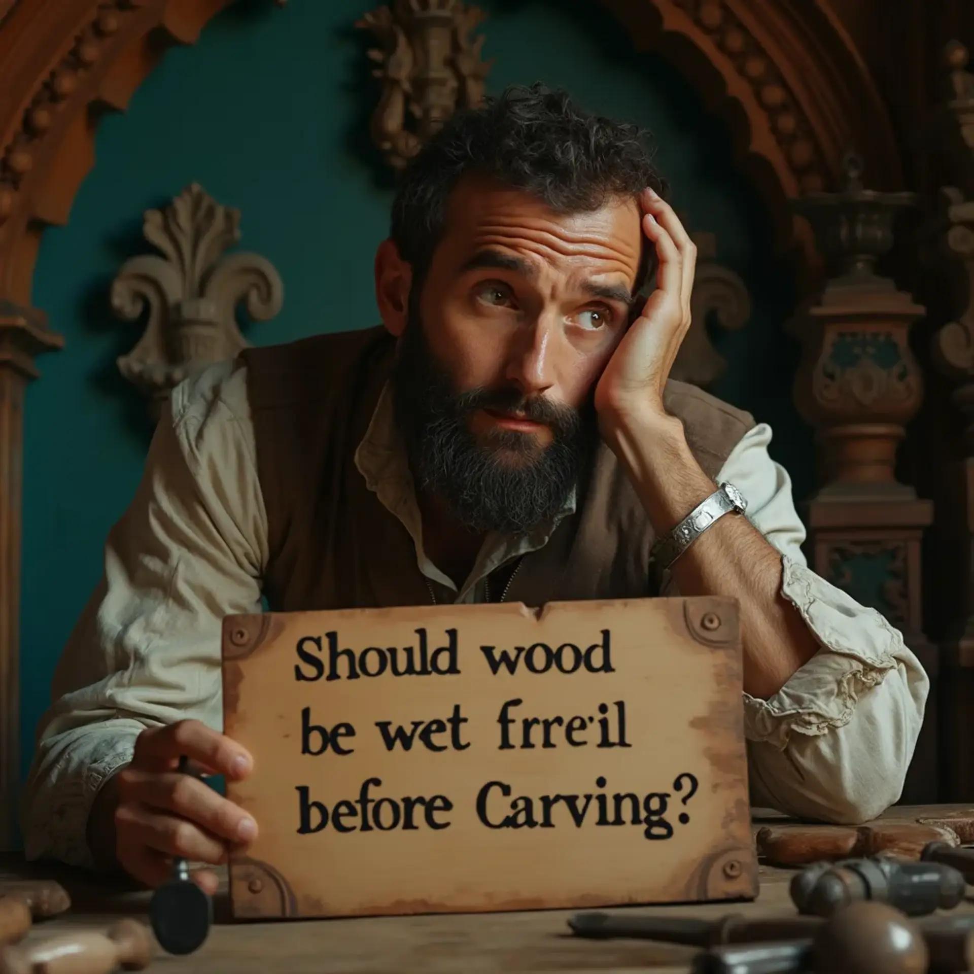 Should wood be wet before Carving?