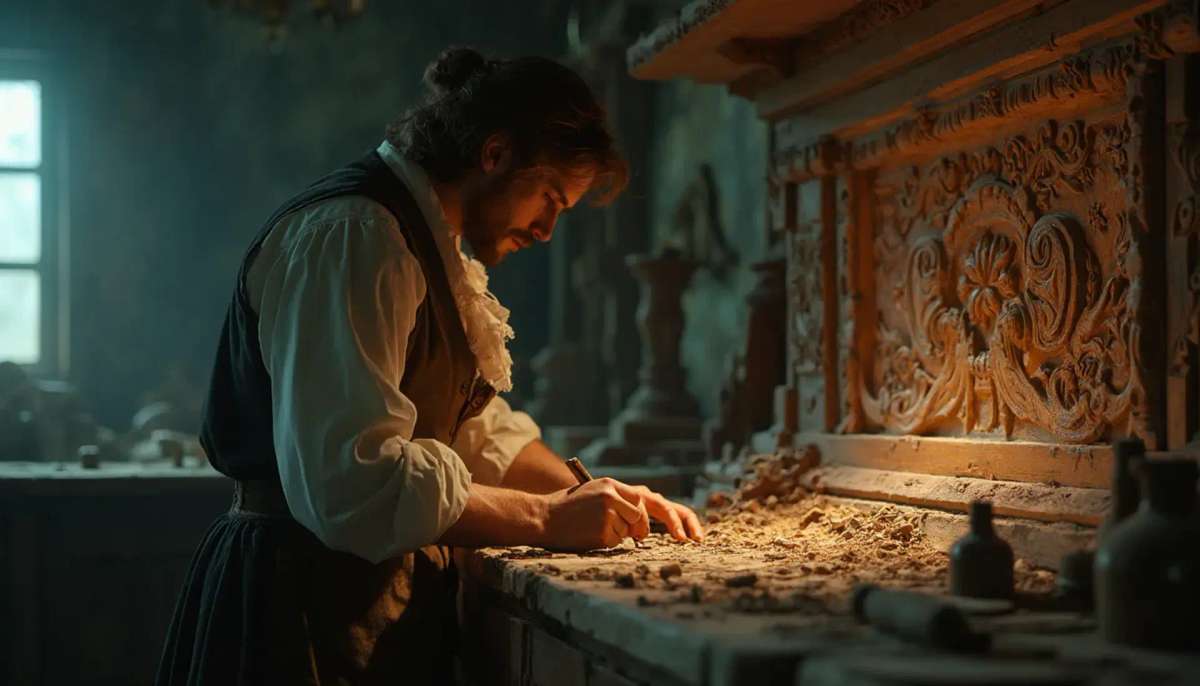 WOODCARVING LESSONS: Woodcarver Grabovetskiy, a man with a beard