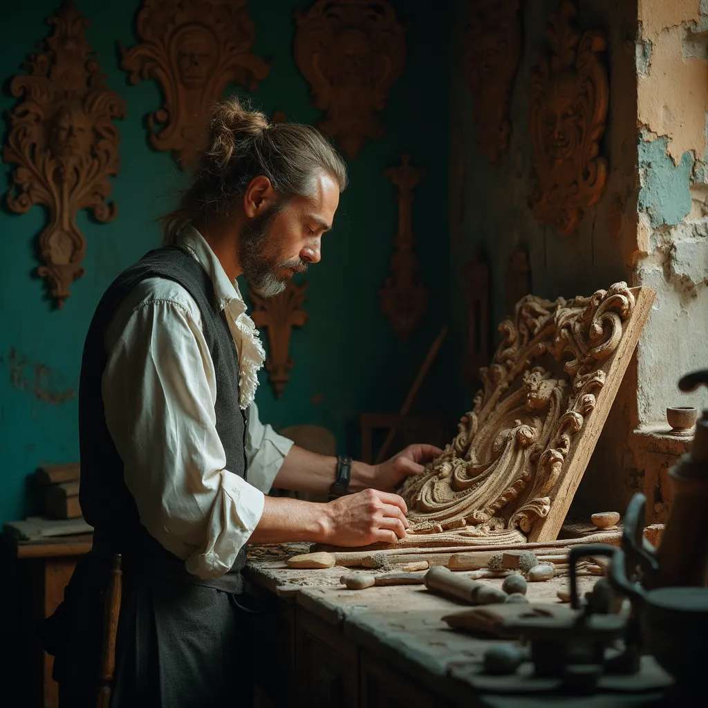 WOODCARVING LESSONS: Woodcarver Grabovetskiy, a man with a beard, holds a sign that says "What wood is the best for carving?" He looks thoughtful. Carving tools are on the table in front of him. - Wood Carving tutorials