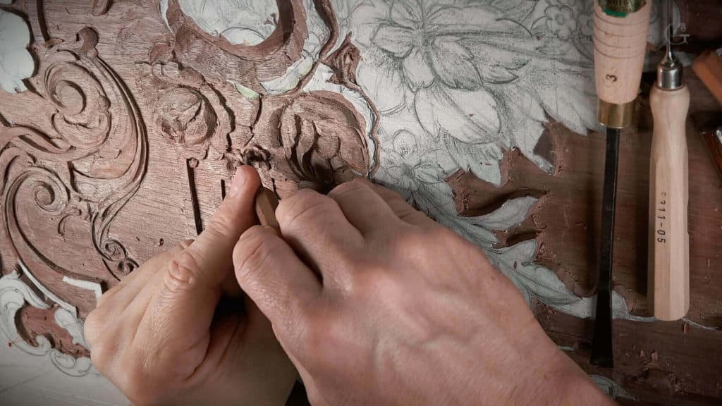 Carving Furniture Panel 24 – Main Flowers bouquet