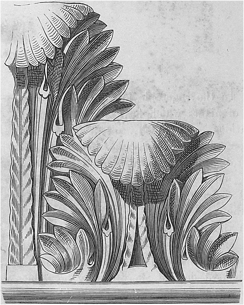 Greek capital with acanthus leaves, 1871