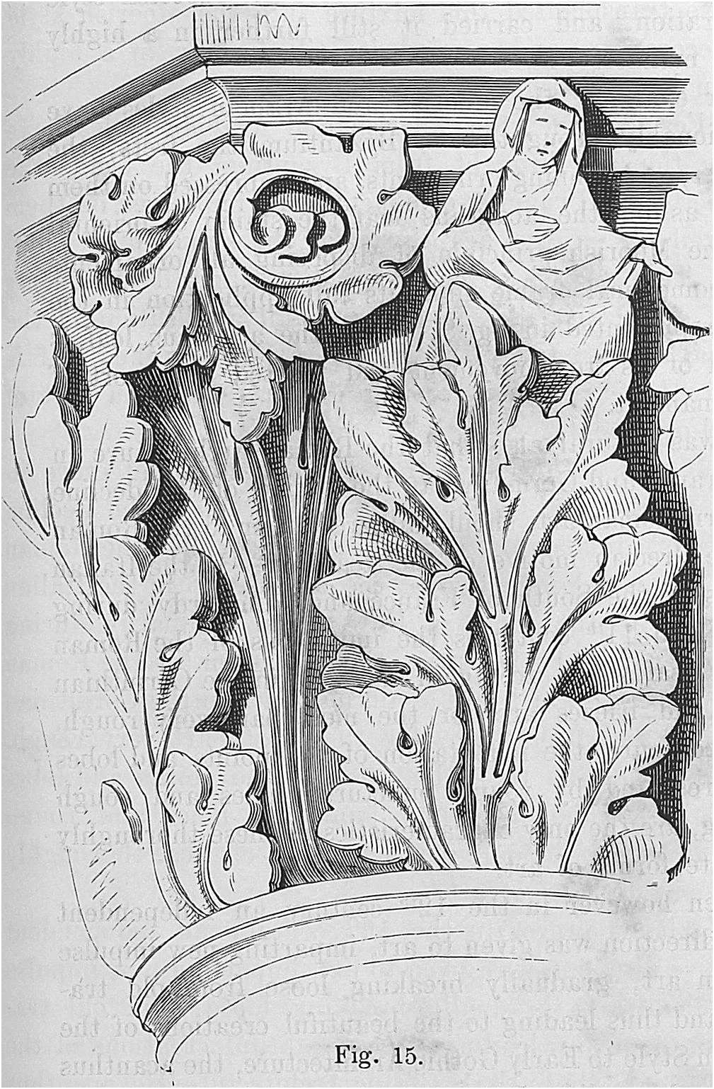 Italian Gothic acanthus capital from the Doge's Palace in Venice, 1871