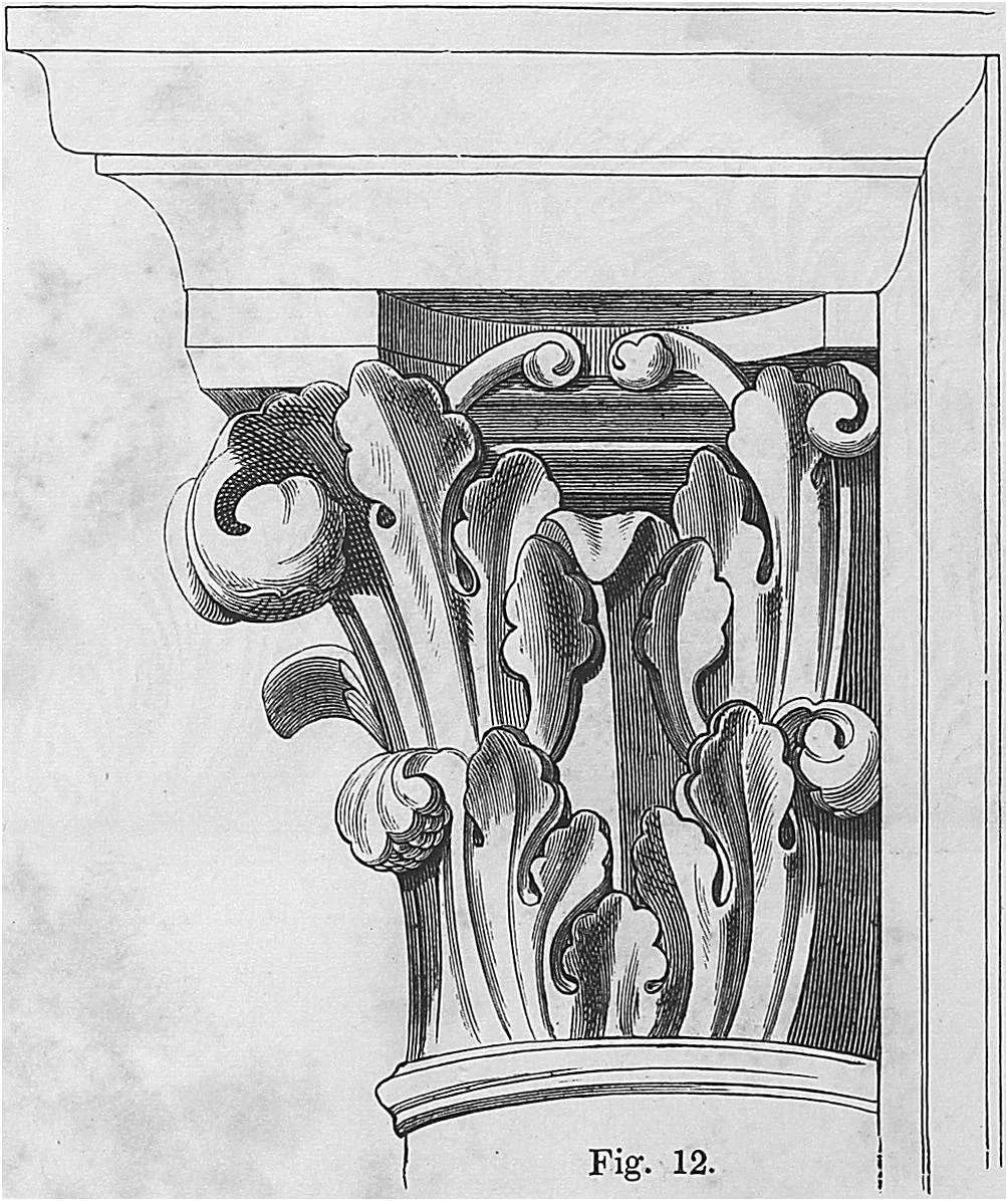 Early Gothic acanthus capital from Vezelay abbey, 1871