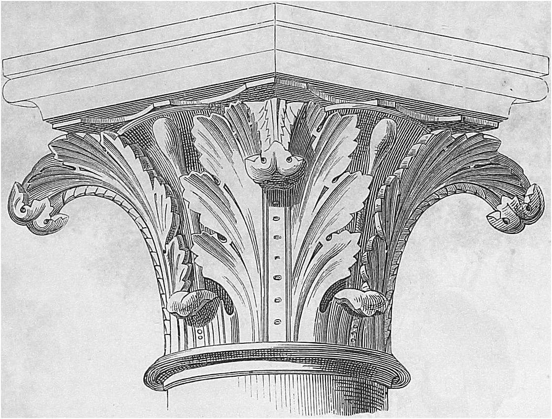 Gothic acanthus capital from Laon cathedral, 1871