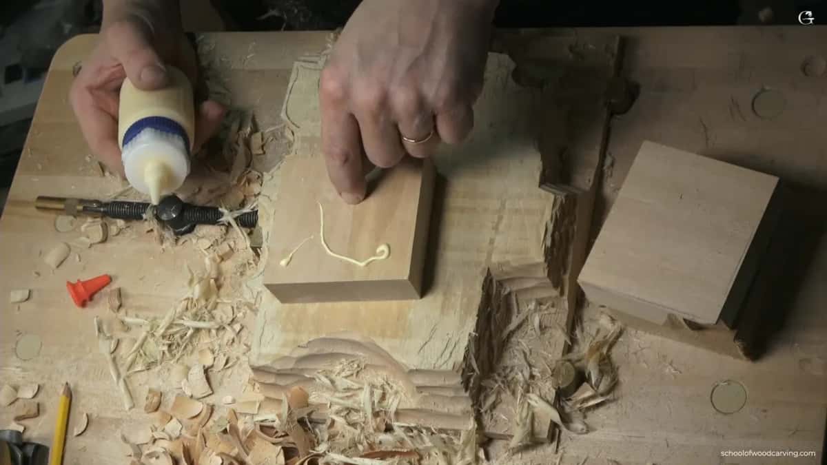 Two basswood glue blocks side by side, one pinkish and one yellowish, same species from different states