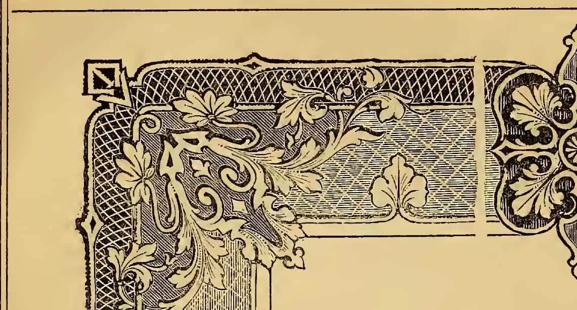 A corner ornament of foliage set beside a round center rosette