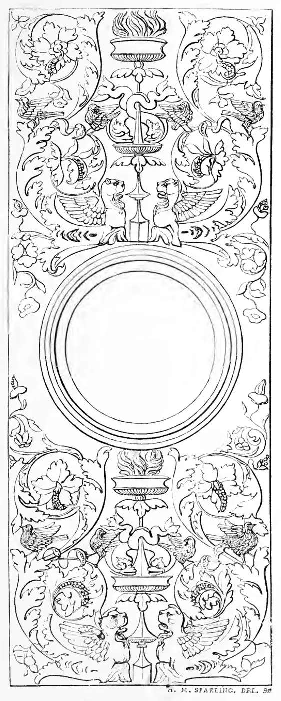Cinquecento pilaster panel, a completed arabesque where every stem thins as its load falls away