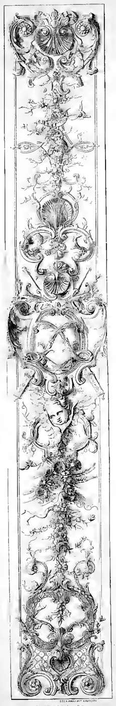 The Louis Quatorze panel plate from Wornum, showing the scroll and shell combination