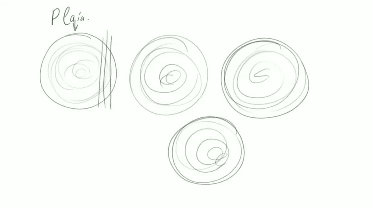 Where the board came from Four log ends sketched in pencil for carving boards