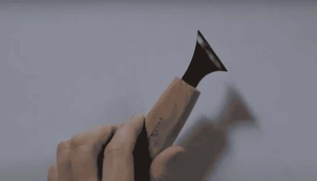 A carving knife in the hand