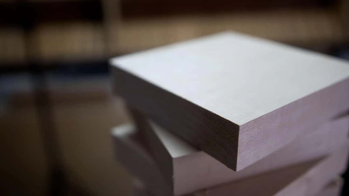Planed rosette blanks stacked and seen edge on