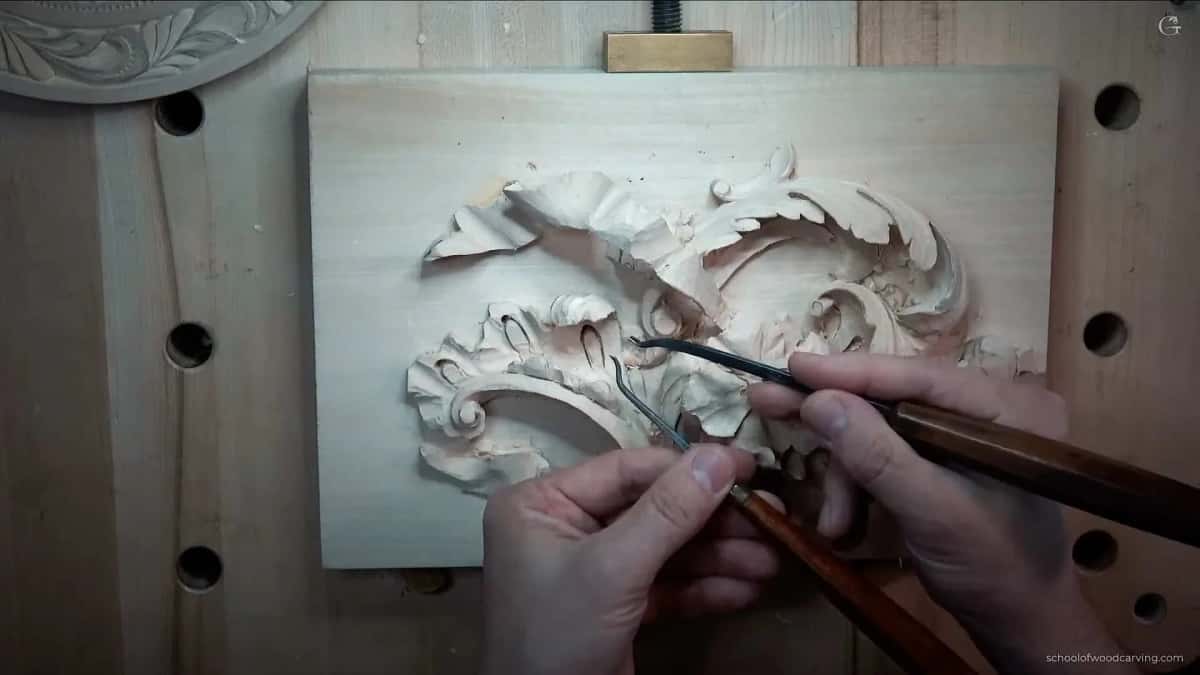 A back bent gouge in a deep hollow