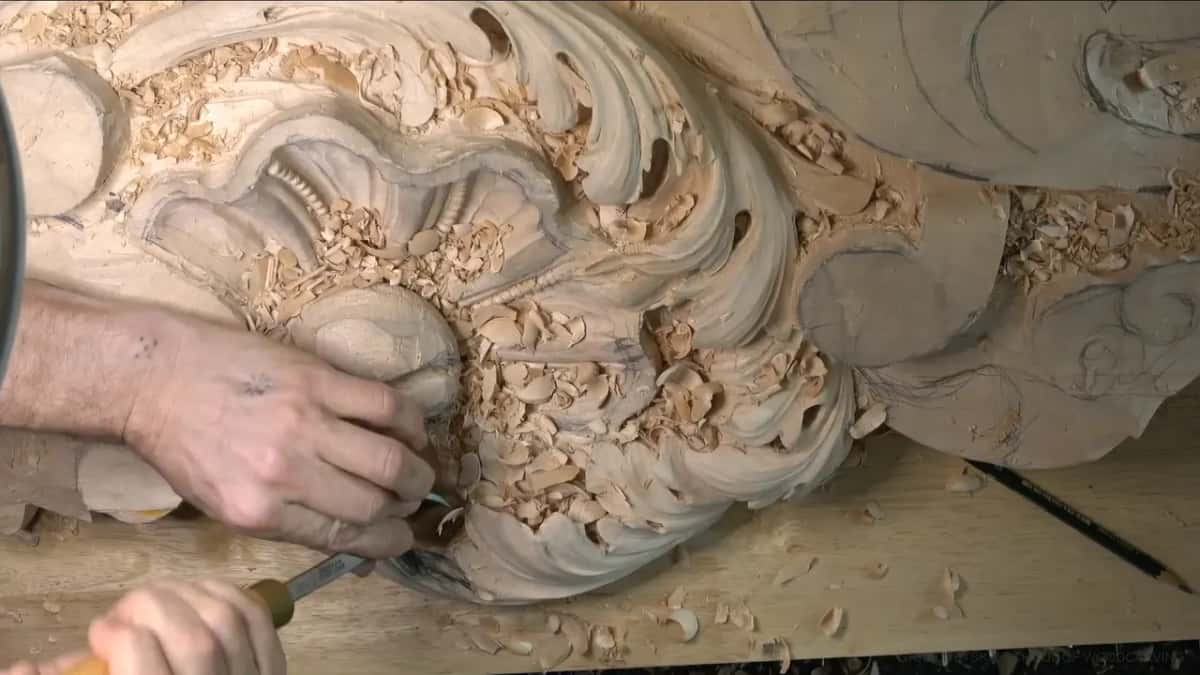 One gouge, two hands.