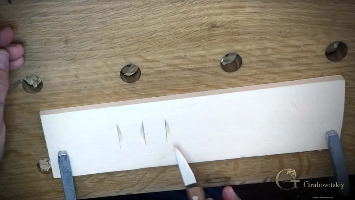 Clean three sided chips cut into the board, proof that all three cuts met