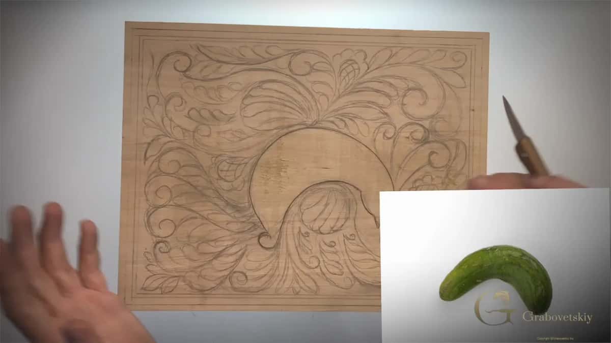 A cucumber inset beside its namesake curl.