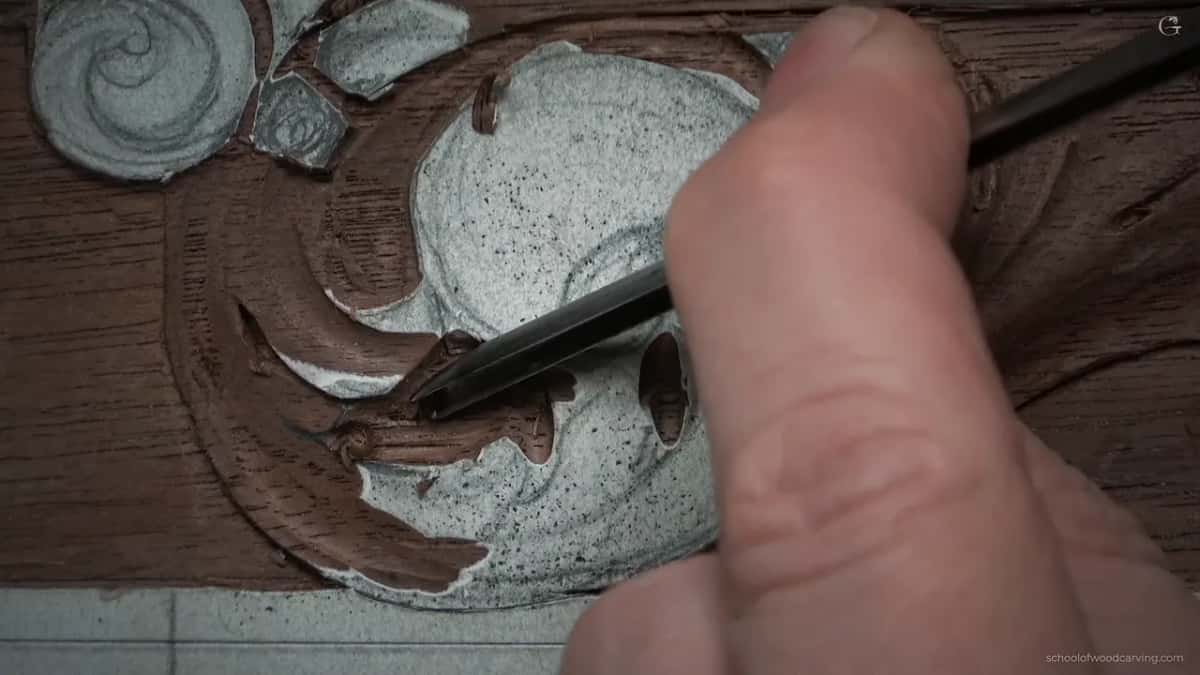 Same gouge, now rolled over on itself.