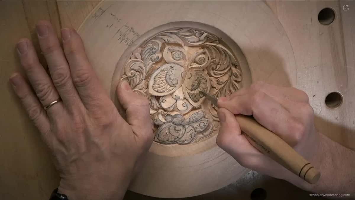 Pencil grip on the handle, grid lines on the wing below