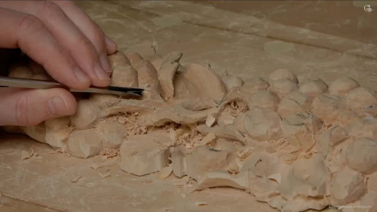 Skew chisel tidying the angle