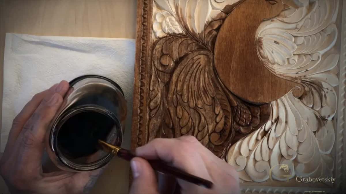 Half stained, half bare.