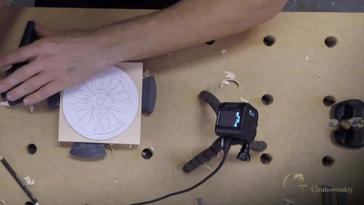 Block seen from above with the outer ground already down to depth