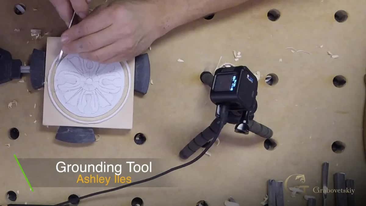 The maker and the tool named on screen: a grounding tool by Ashley Iles