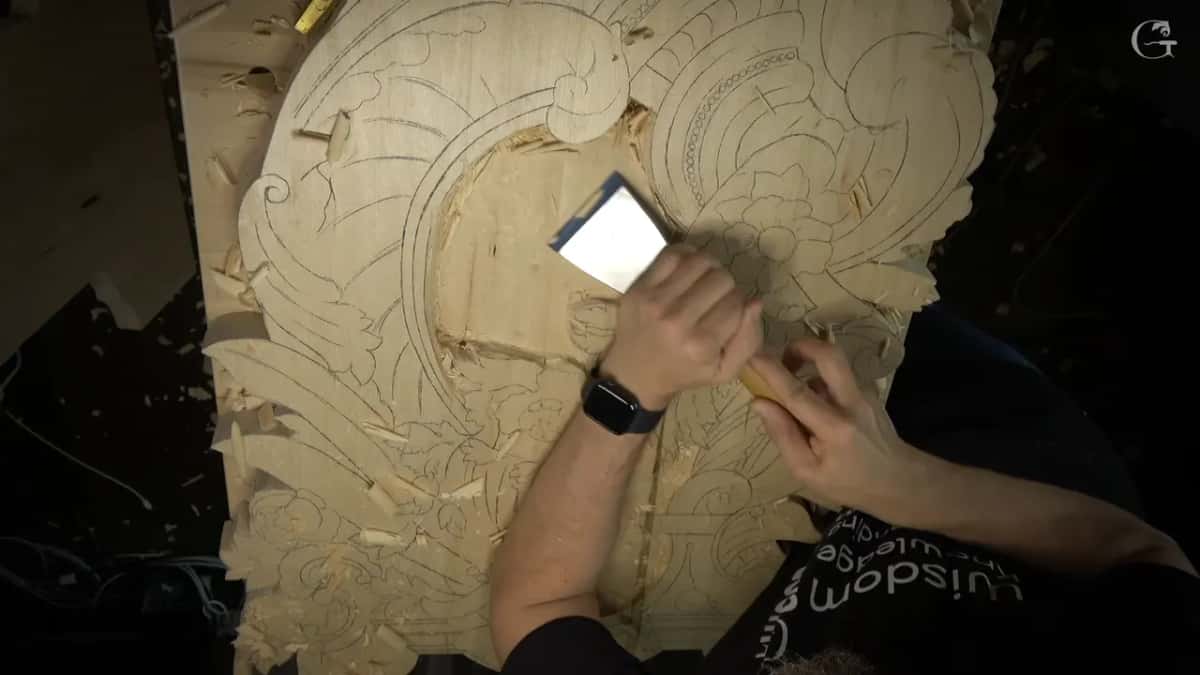 Wide chisel shaving high spots off the background