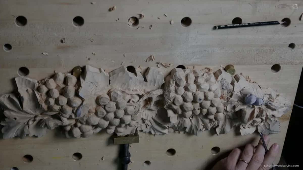 Panel from above with a pencil lying across it