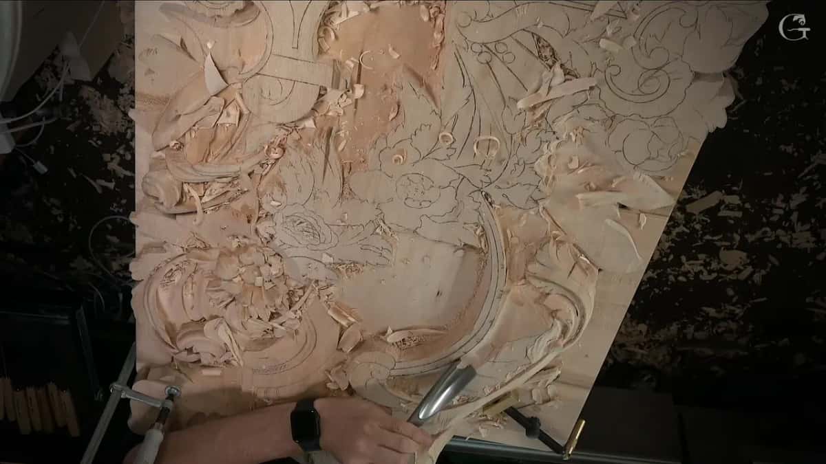 Entire board clamped flat to the bench