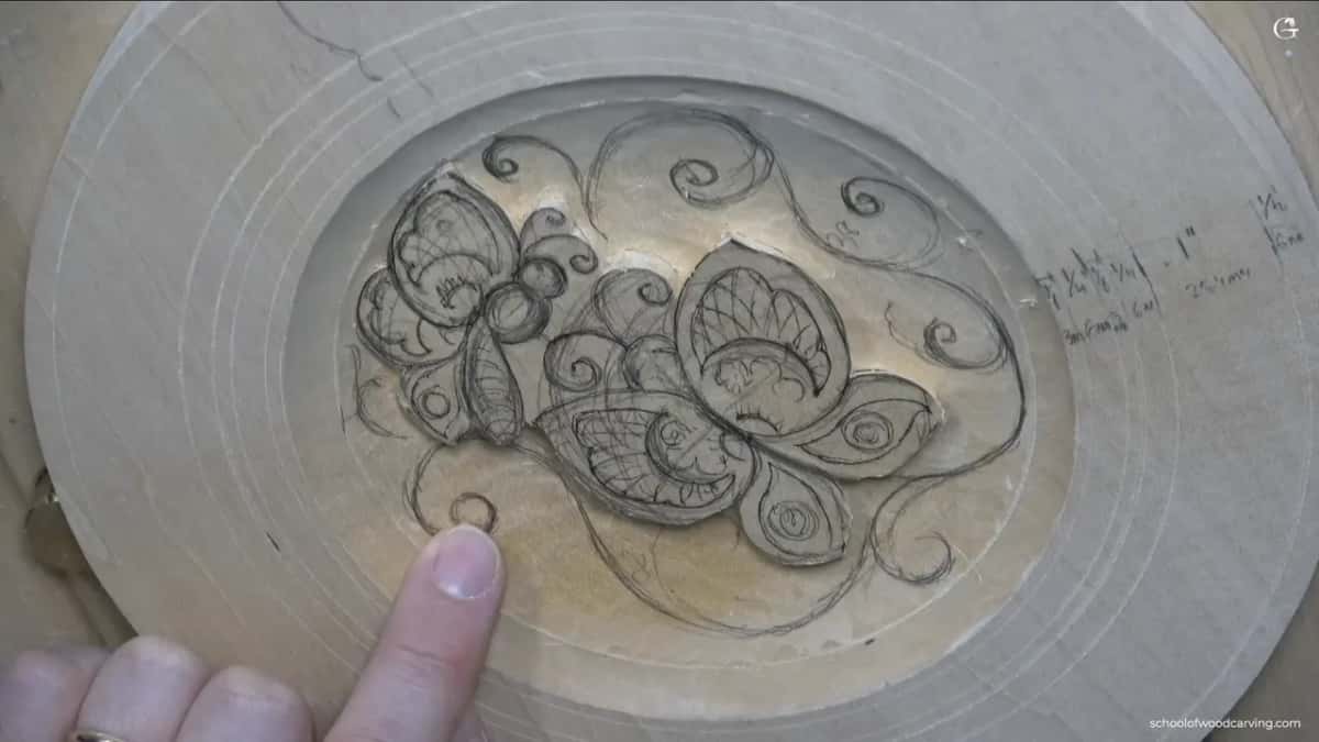 Fingertip on a volute