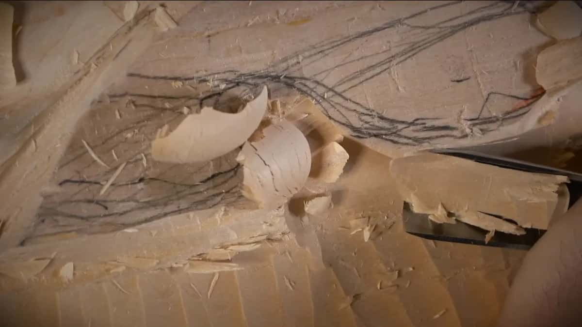 Chips stuck in the hollow