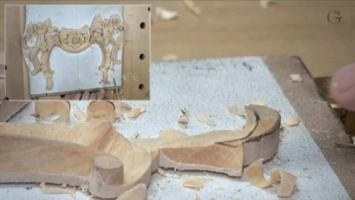 Detail among chips, the joint to the shell just visible at its base where glue will go