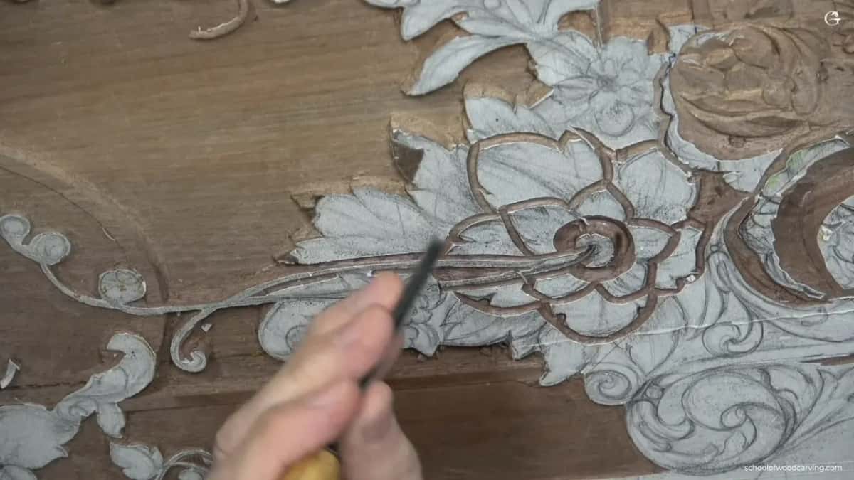 Panel across the frame, one blade entering at the lower right corner.