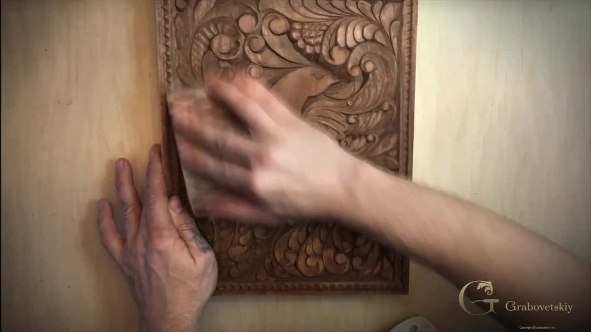Sanding block passing over the high points, barely touching.