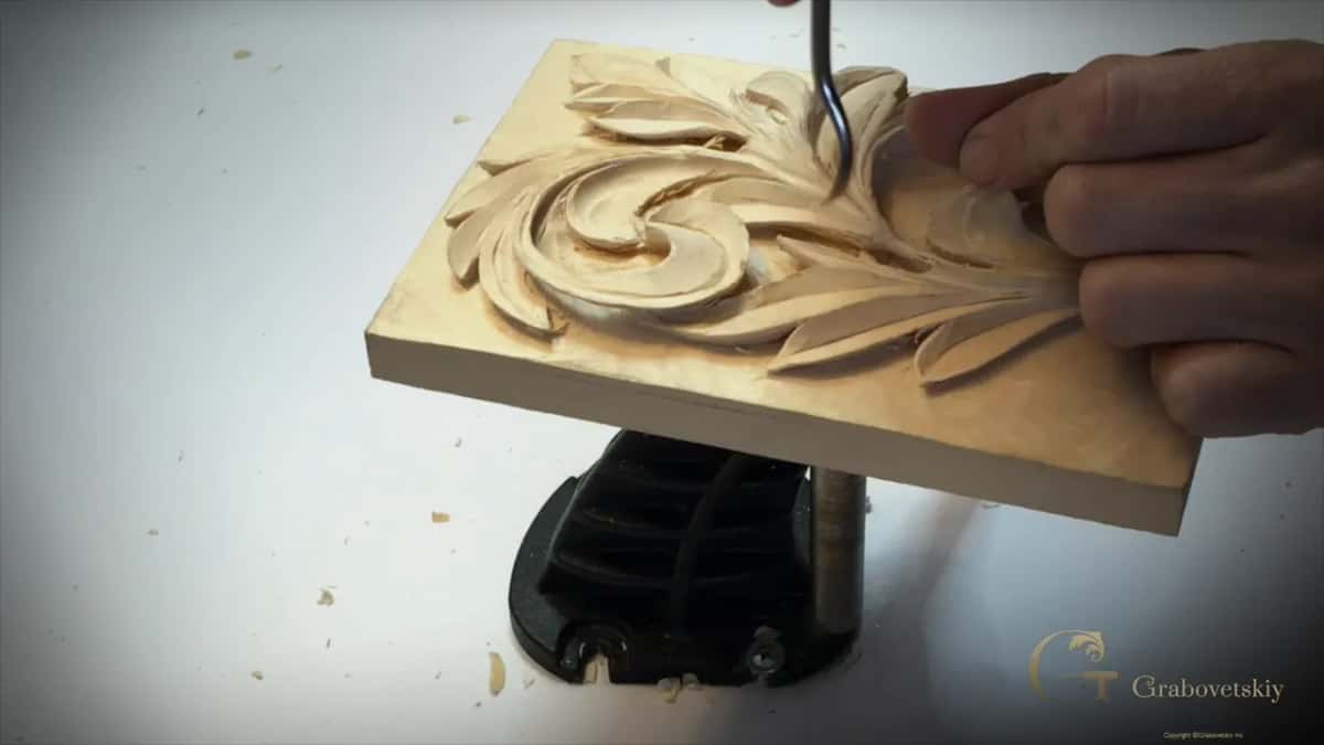 Bent shaft at the top of the scroll, moments after the piece broke off