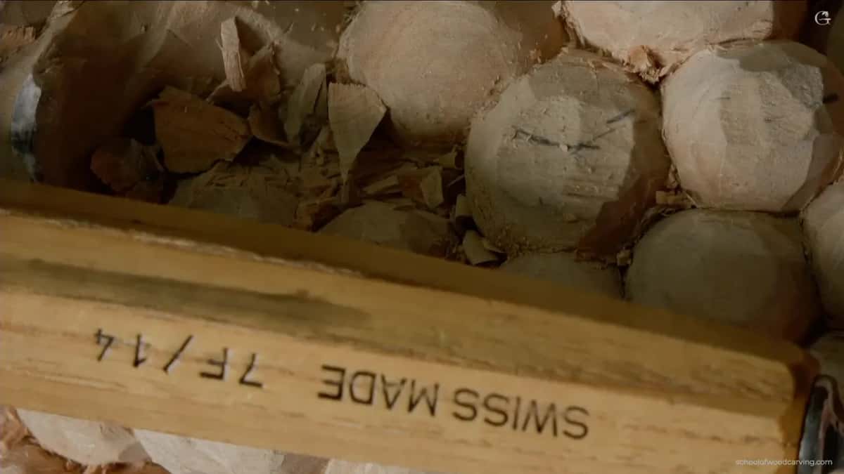 Swiss made 7F slash 14 stamped along the handle, upside down to the camera