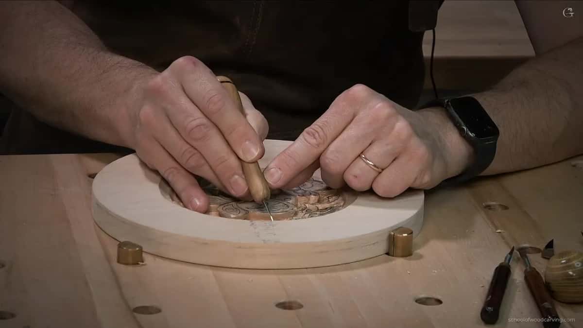 Knife held upright