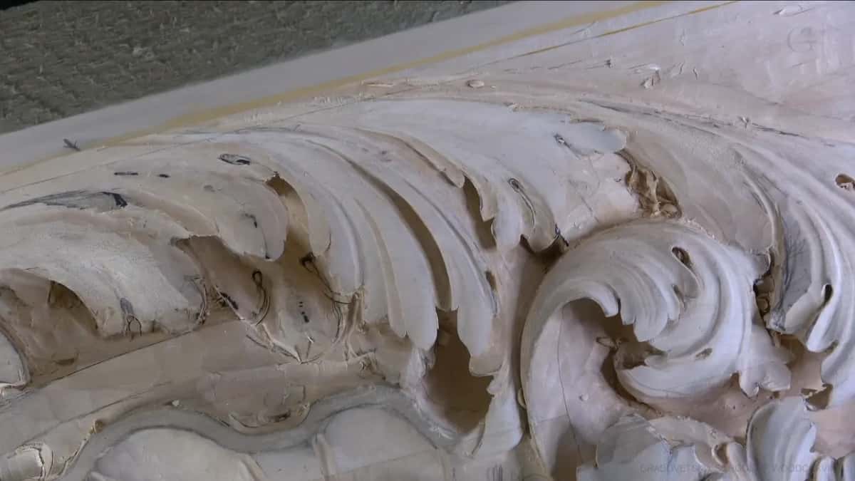 Straight from the gouge Fresh lobes at an angle, every facet left as the gouge finished