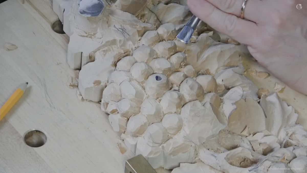 Facets, chips and ragged junctions everywhere, which is exactly what this stage is supposed to look like