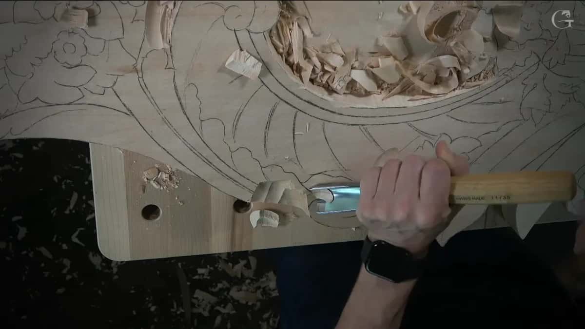 Big gouge held at the edge