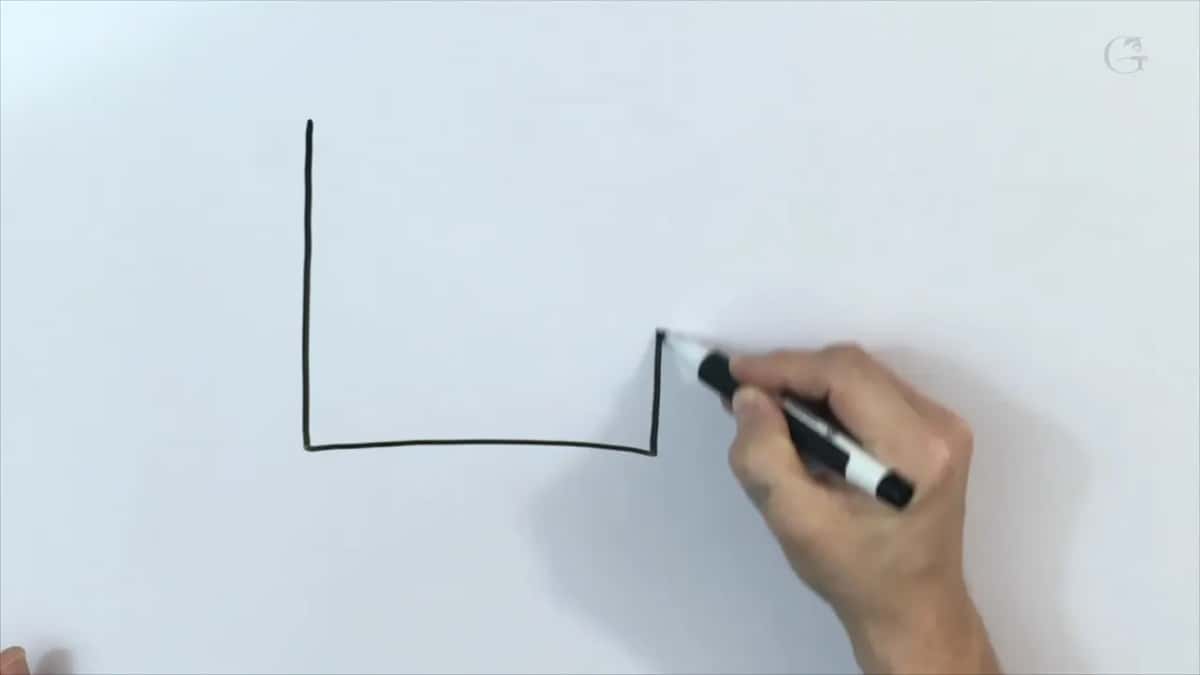 Marker drawing a freehand square