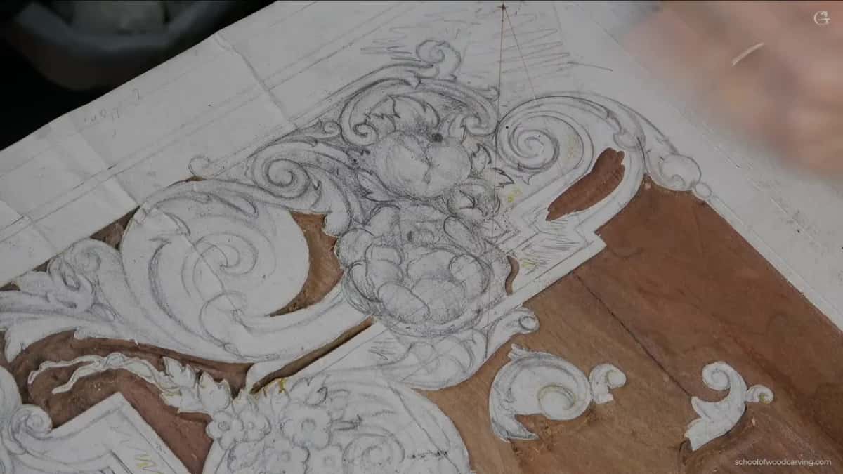 My hand blurred at the top of the drawing.