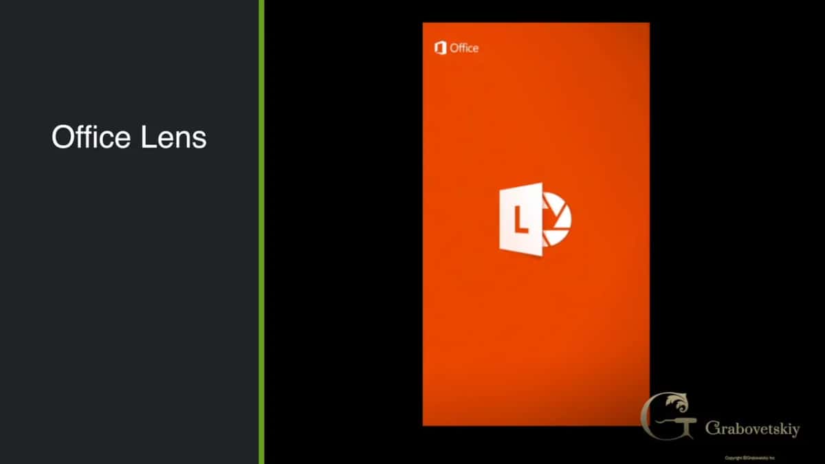 Office Lens opening screen