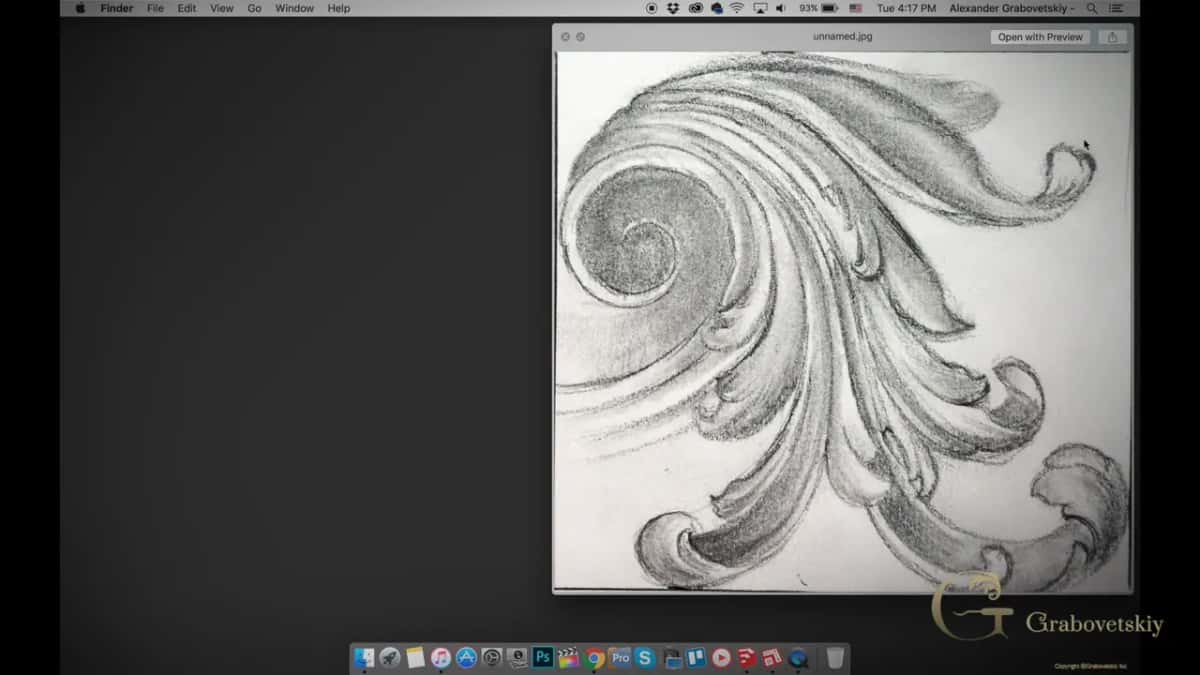 Scanned scroll open on a Mac desktop