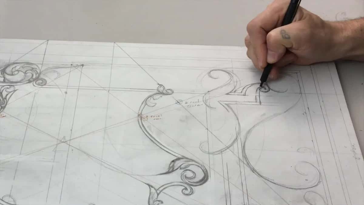 Small curl being drawn where a stepped line turns