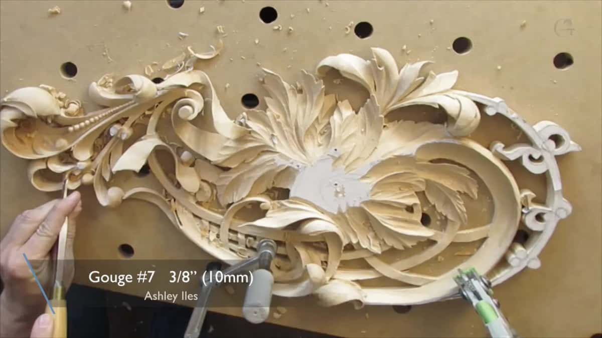Whole panel from above with a caption card for a number 7 at 3/8 inch, 10 mm