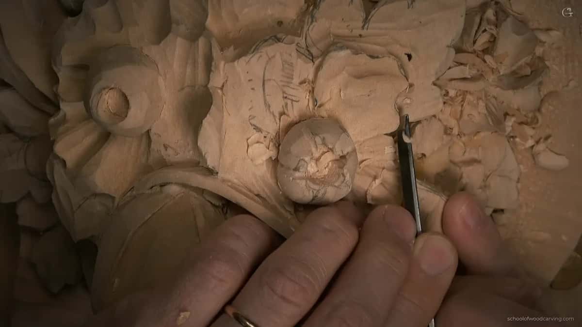 The old V tool going in under a petal