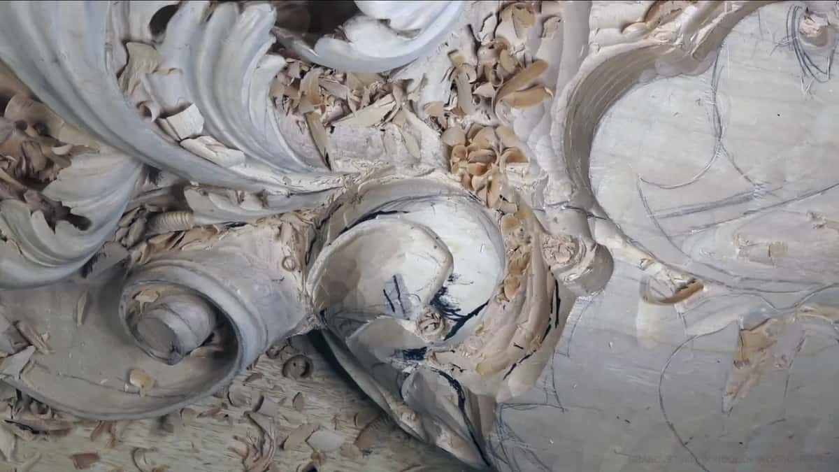 Half shaped dome A domed form part shaped and still marked